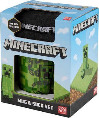 Minecraft Green Creeper Mug & Sock Set