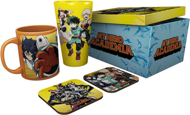My Hero Academia Heroes Mug, Glass & 2 Coasters Collectable Gift Box