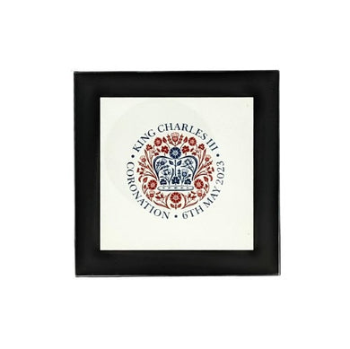 King Charles III Coronation Official Emblem Glass Coaster - Limited Edition