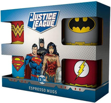 DC Comics Justice League Uniforms Set of 4 Espresso Mugs