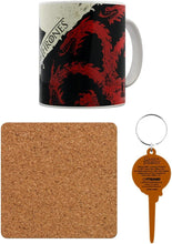 Game Of Thrones Stark & Targaryen Mug, Coaster & Keyring Set