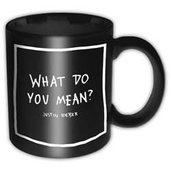 Justin Bieber Boxed Mug Black Ceramic What Do You Mean