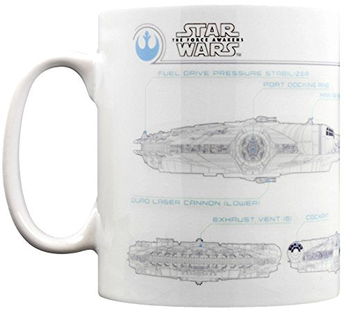 Star Wars The Force Awakens Millenium Falcon Sketch Ceramic Mug
