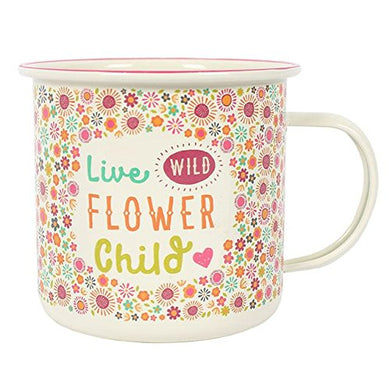 Live Wild Flower Child Enamel Mug