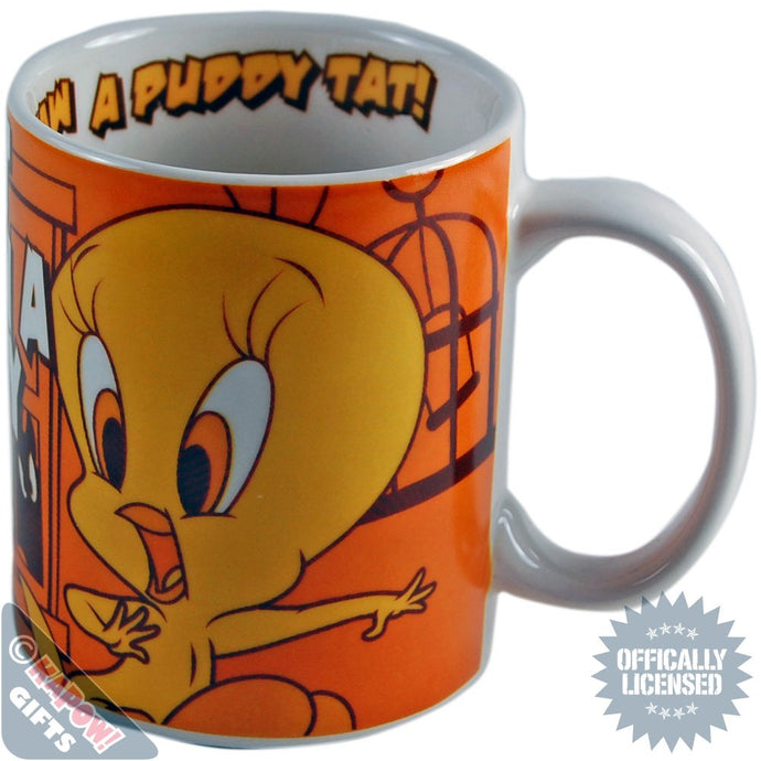 Looney Tunes Tweety Mug - I TAWT I TAW A PUDDY TAT! - Boxed