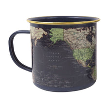 Navy Blue Vintage Maps Enamel Mug