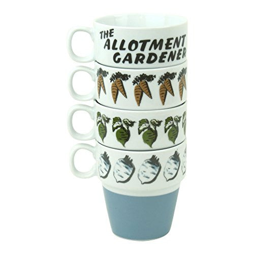 Allotment Gardenet Set Of 4 Stacking Mugs